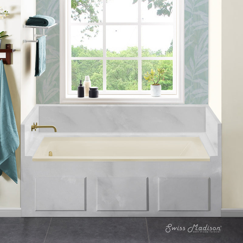 Voltaire 60" x 30" Left-Hand Drain Alcove Bathtub in Bisque