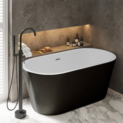 Claire 60" Freestanding Bathtub Matte Black and Matte White