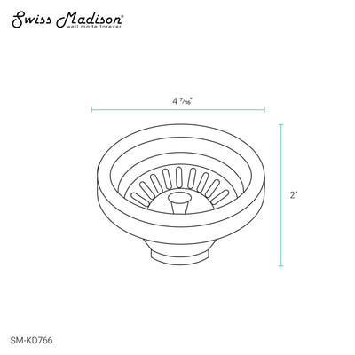 4.5 in. Kitchen Drain Kitchen Sink Drain Chrome