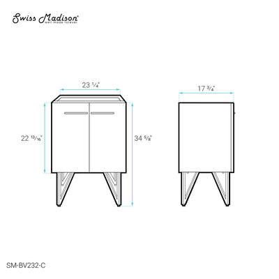 Annecy 24 Brushed Grey Bathroom Vanity Cabinet Only (SM-BV232)