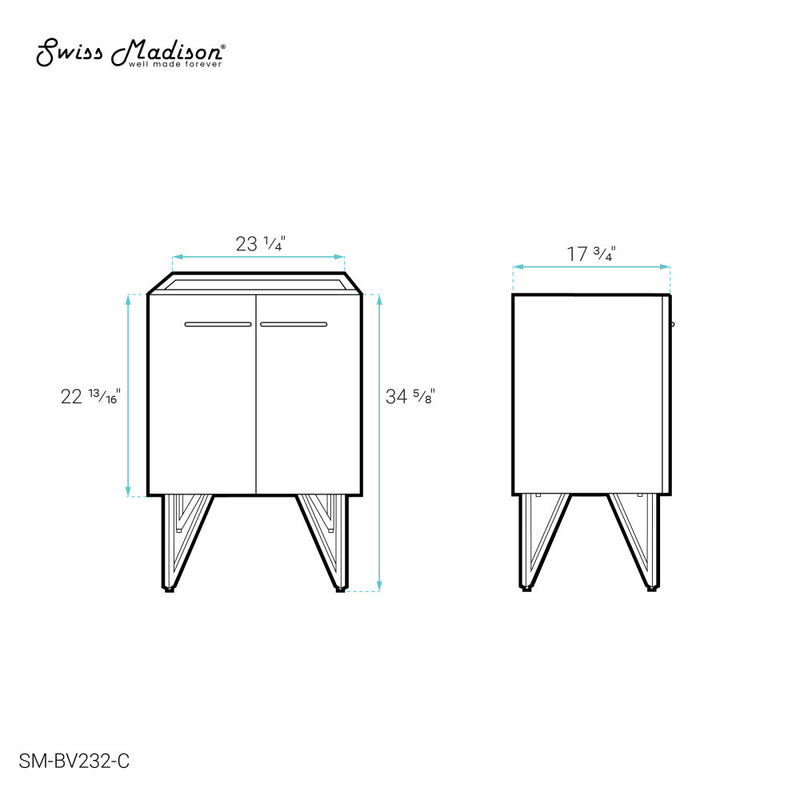 Annecy 24 Brushed Grey Bathroom Vanity Cabinet Only (SM-BV232)