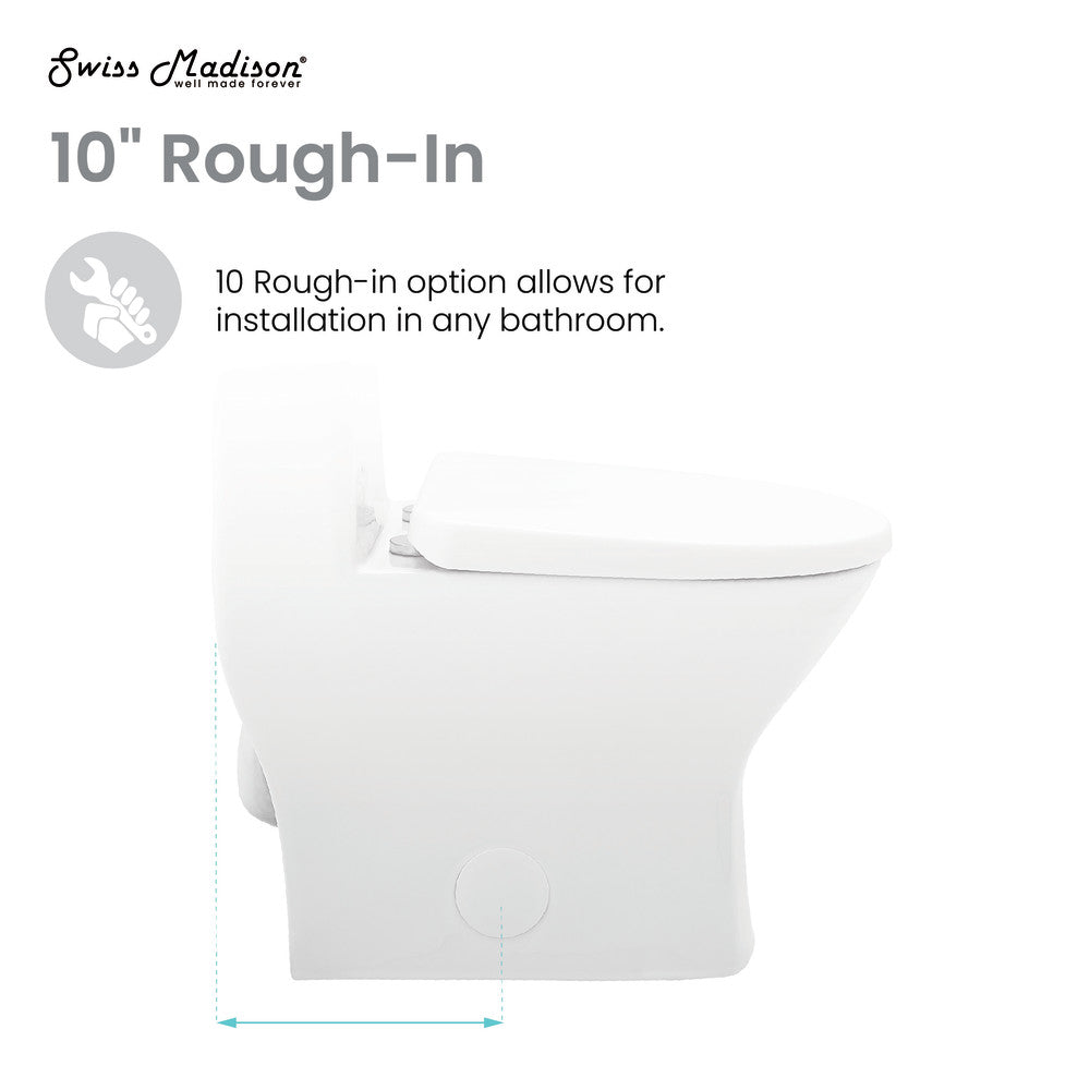 Sublime II One-Piece 10" Rough-in 1.1/1.6 GPF Dual Top Flush Round Compact Toilet in Glossy White (6 - Pack)