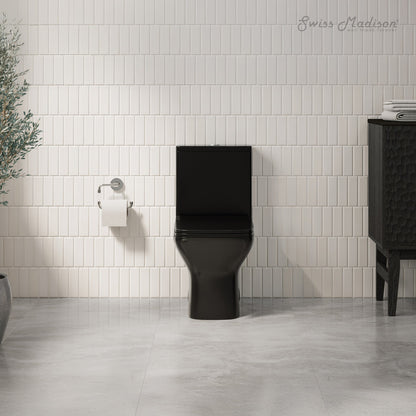 Carre One-Piece 12" Rough-in 1.1/1.6 GPF Dual Top Flush Square Toilet in Glossy Black