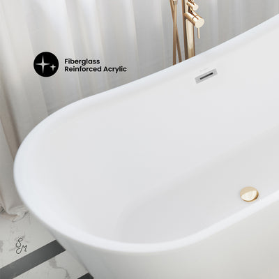 Ivy 67" Double Slipper Freestanding Bathtub