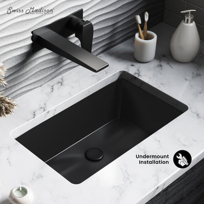 Voltaire 21" Rectangle Undermount Bathroom Sink in Matte Black