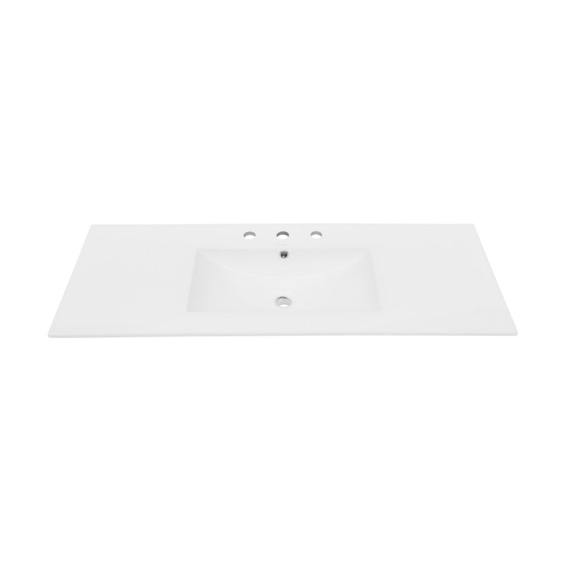 48" Ceramic Vanity Top with Three Faucet Holes