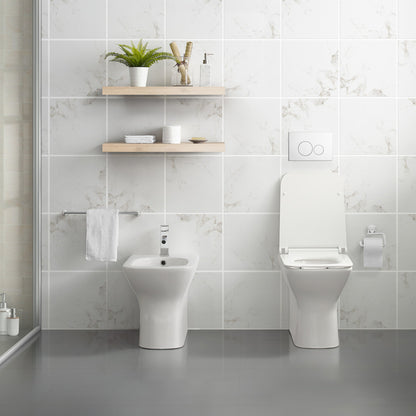 Carre Floor Mount Classic Bidet in Glossy White