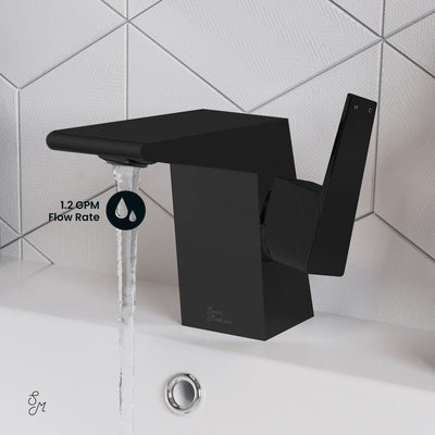 Carre Single Hole, Single-Handle, Bathroom Faucet in Matte Black