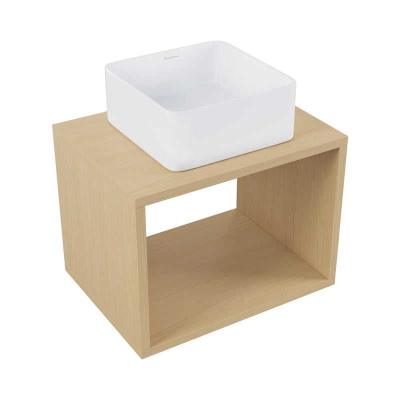 Concorde 24" Wall-Mounted Bathroom Vanity in Natural Oak with Sink Top