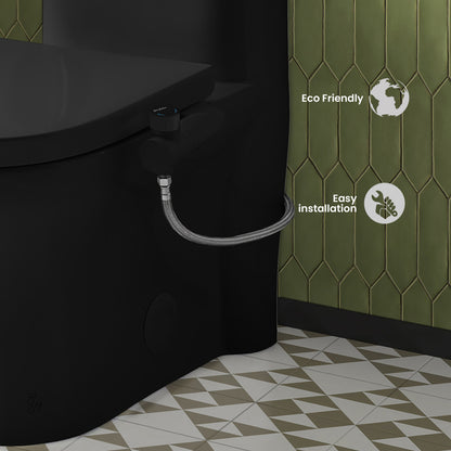 Aqua Non-Electric Bidet Toilet Attachment in Matte Black with Black Knob