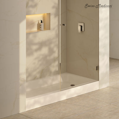 Voltaire 60 x 30 Shower Pan Base with Right Drain in Glossy Bisque