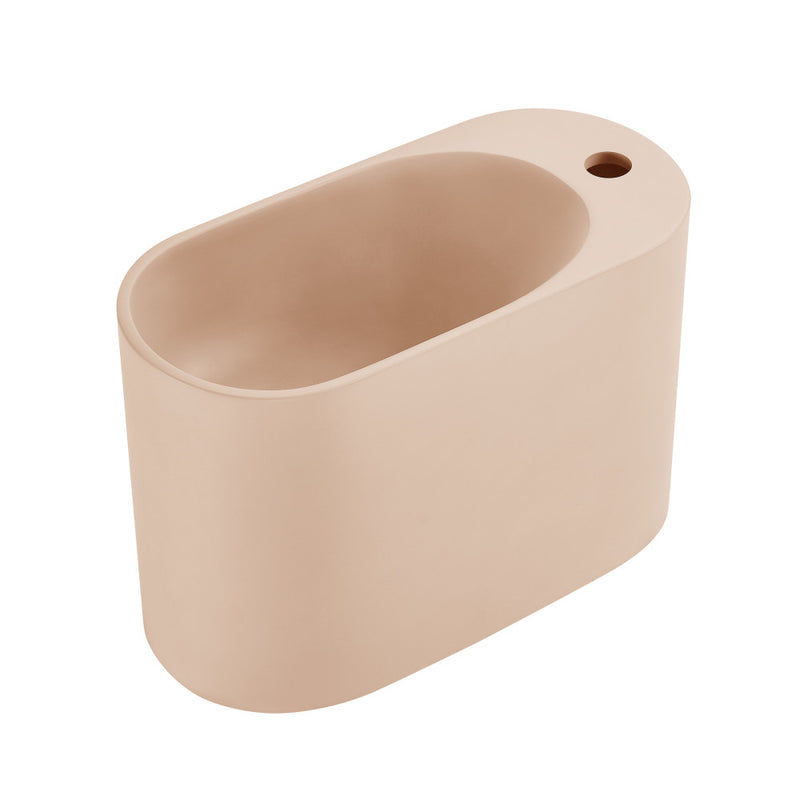 Terre 18" Right Side Faucet Wall-Mount Bathroom Sink in Pastel Peach