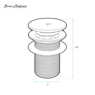 Lisse Concrete Bathroom Sink Non-Overflow Pop Up Drain in Matte Terracotta