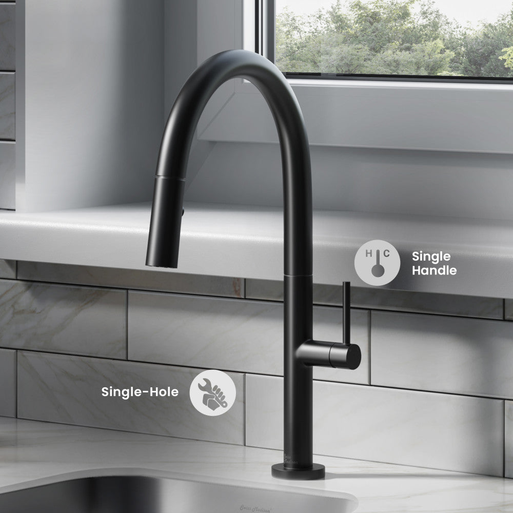 Chalet Single Handle, Pull-Down Kitchen Faucet in Matte Black