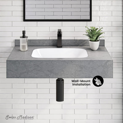 Avancer 36'' Wall Mount Sink In Charcoal Grey