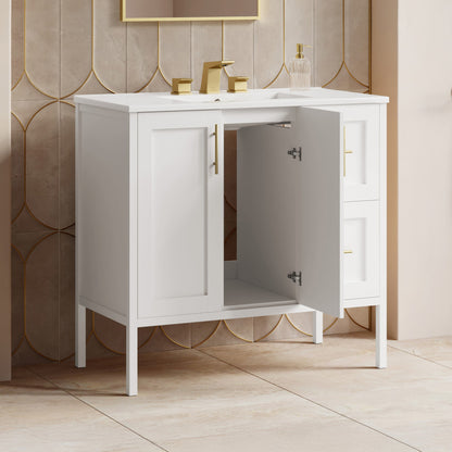 Forme 36" Modular Freestanding Bathroom Vanity with 3-Hole Widespread Top in White