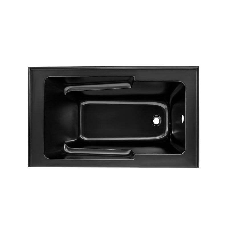 Voltaire 54" x 30" Right-Hand Drain Alcove Bathtub with Apron in Matte Black