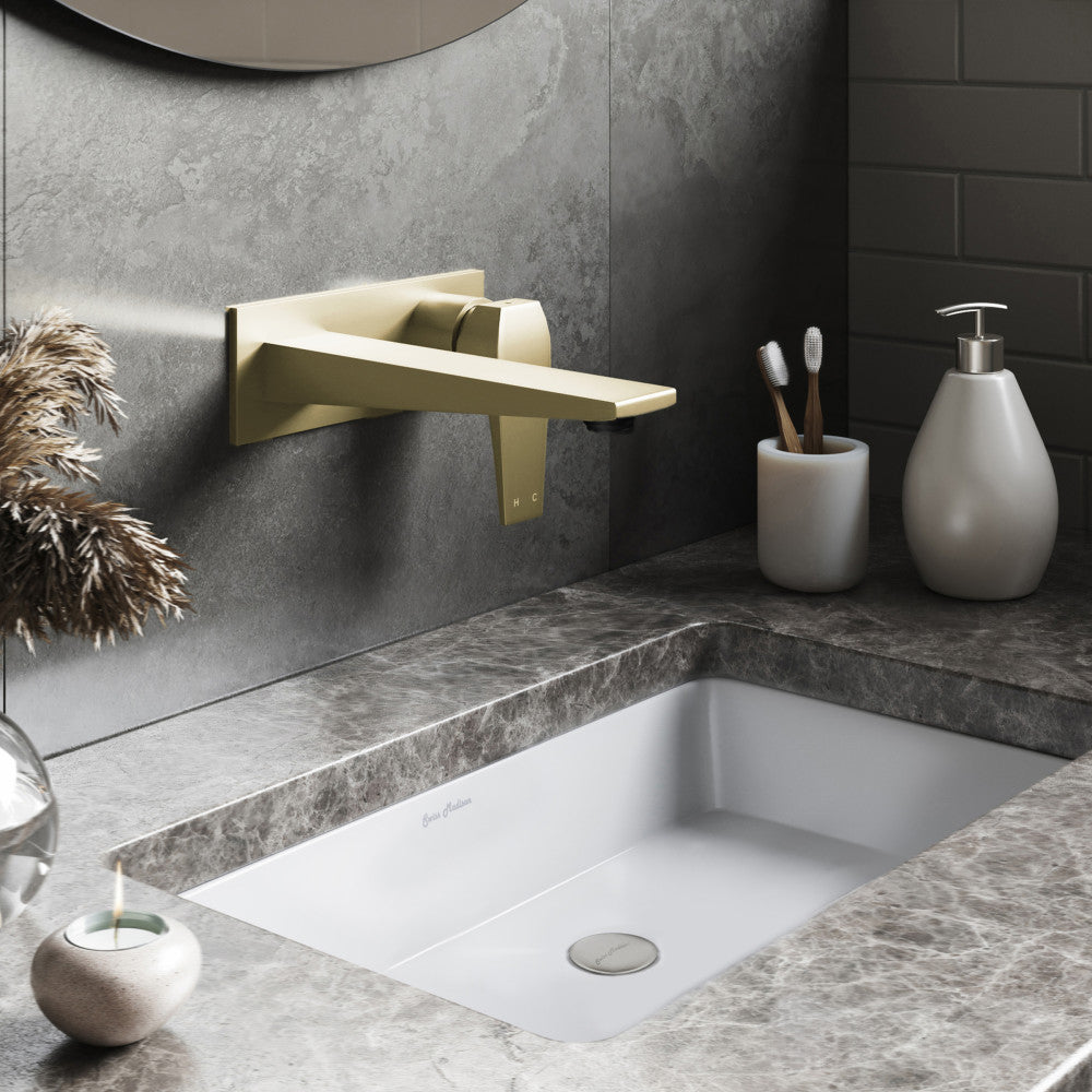Voltaire Single-Handle, Wall-Mount, Bathroom Faucet in Brushed Gold