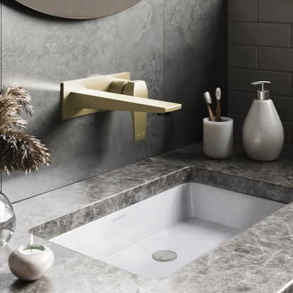 Voltaire Single-Handle, Wall-Mount, Bathroom Faucet in Brushed Gold