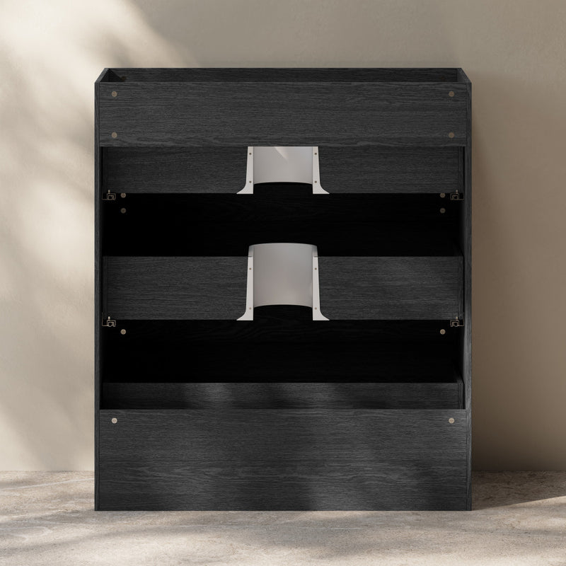 Liberte 30" Freestanding Bathroom Vanity Cabinet without Top in Black Oak