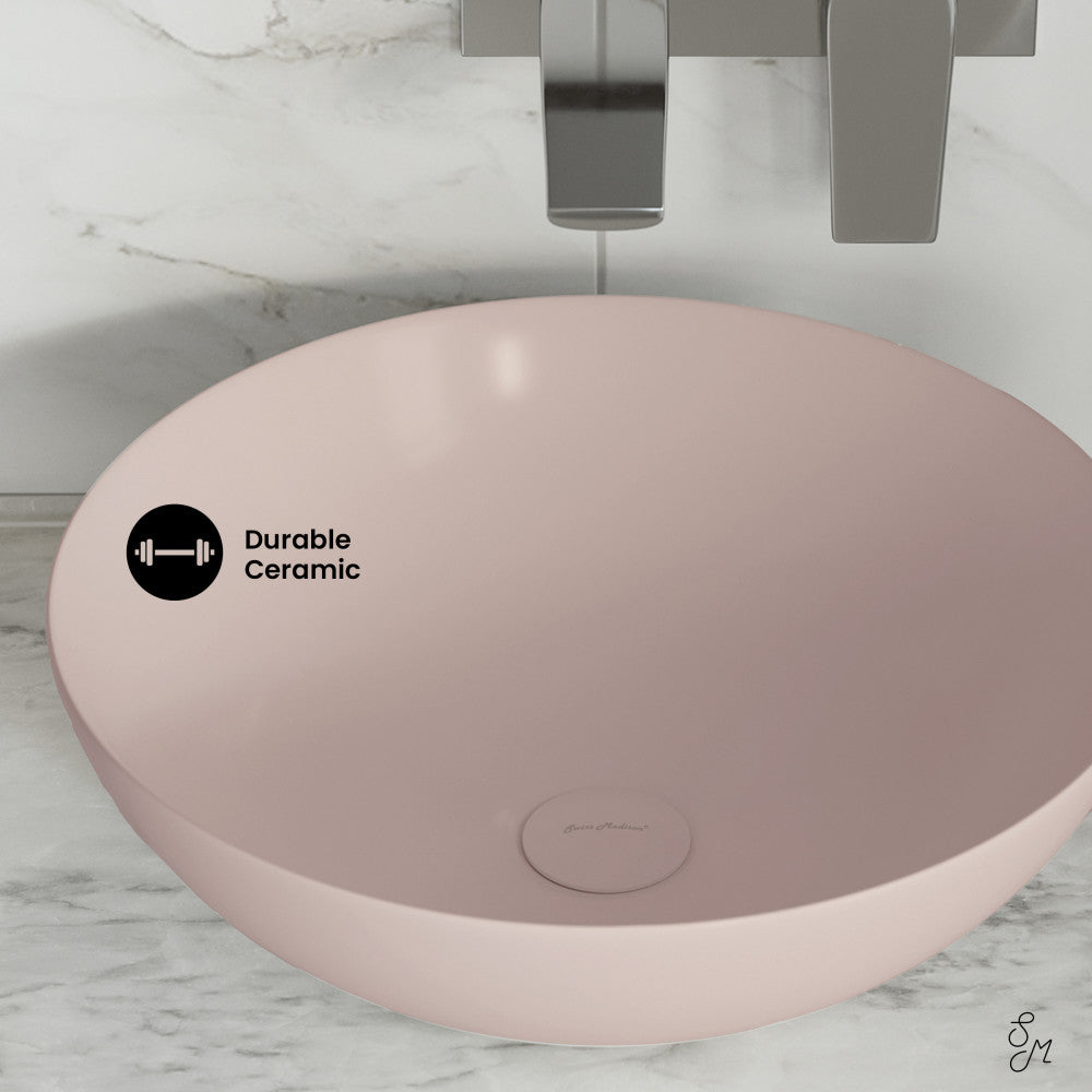 Classe 16 Color Ceramic Sink in Matte Pink