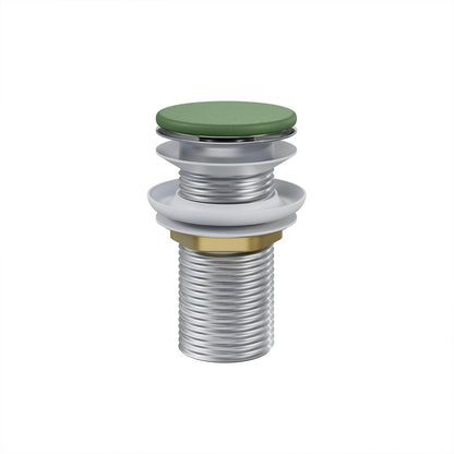 Lisse Concrete Bathroom Sink Non-Overflow Pop Up Drain in Matte Royal Green