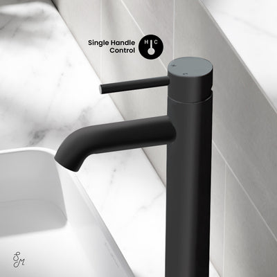 Ivy Single Hole, Single-Handle, High Arc Bathroom Faucet in Matte Black