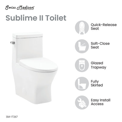 Sublime II One-Piece Round Toilet with Left Side Flush, 10" Rough-In 1.28 gpf