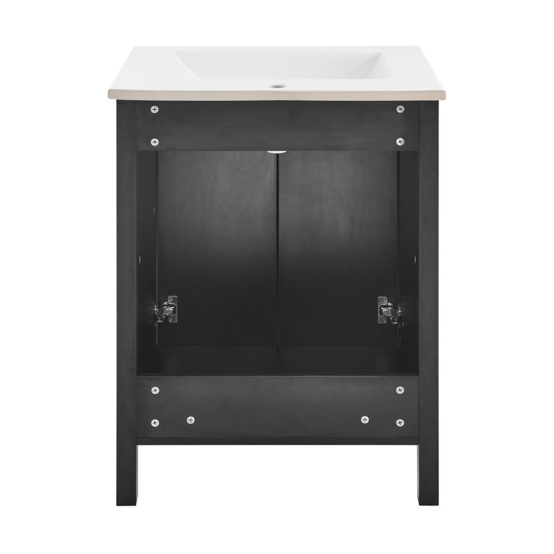 Avallon 24" Freestanding Bathroom Vanity in Black with Sink Top