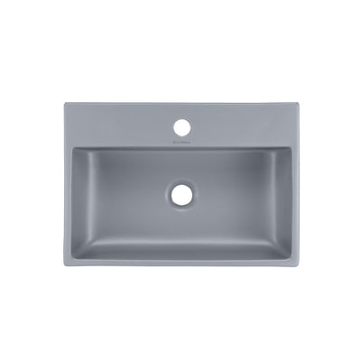 Claire 20"  Rectangle Ceramic Vessel Sink in Matte Gray