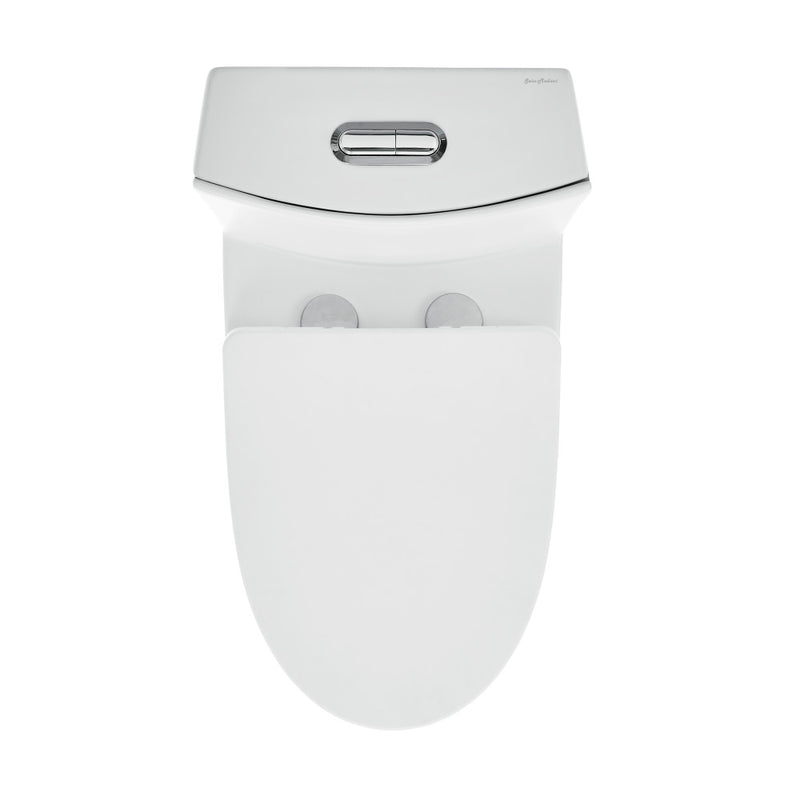 St. Tropez One-Piece 10" Rough-in 1.1/1.6 GPF Dual Top Vortex Flush Elongated Toilet in Matte White