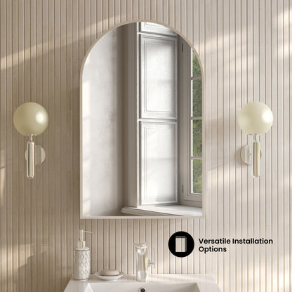 Porte 20 x 30 Arched Recessed/Wall Mount Medicine Cabinet with Mirror in Chrome