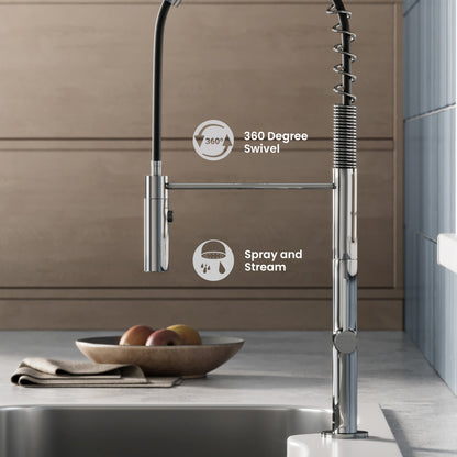 Chalet Single Handle, Pull-Down Kitchen Faucet in Chrome