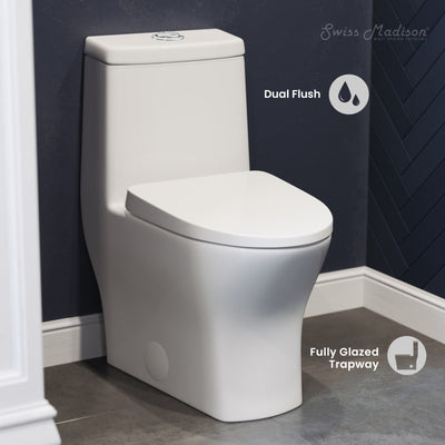 Sublime II One-Piece 10" Rough-in 1.1/1.6 GPF Dual Top Flush Round Compact Toilet in Glossy White