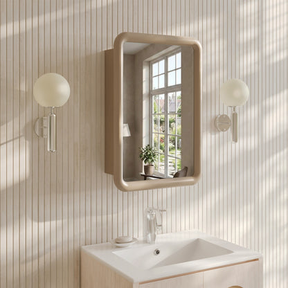 Plaisir 18 x 27 Recessed/Wall Mount Medicine Cabinet with Mirror in Sand