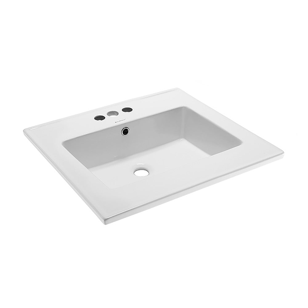 Voltaire 25 Vanity Top Sink with 3 Centerset Faucet Holes