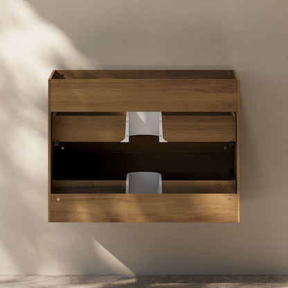 Liberte 30" Wall-Mounted Bathroom Vanity Cabinet without Top in Brown Oak