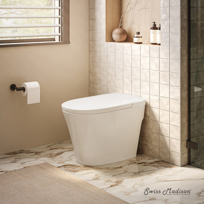 Hugo H Power Flush Tankless Toilet 10" Rough-in 1 GPF Non-Electric ADA Toilet with Integrated Tank in Glossy White