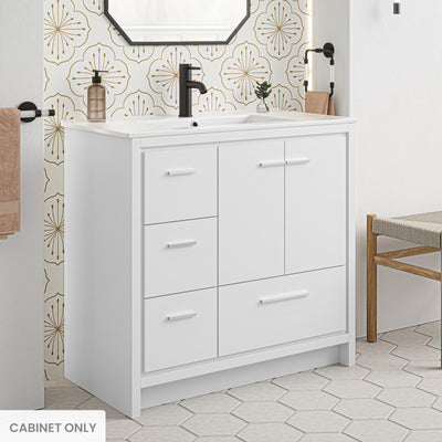 Virage 36 Freestanding, Bathroom Vanity in Glossy White - Cabinet