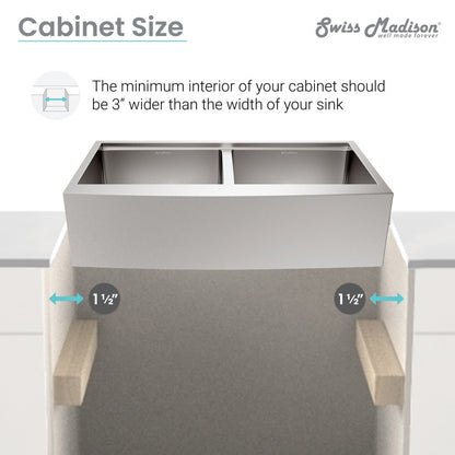 Rivage 36 x 22 Dual Basin Apron Kitchen Workstation Sink