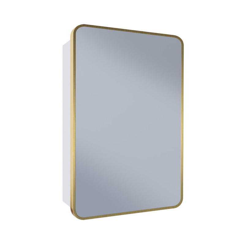 Pierre 20 x 30 Rectangle Recessed/Wall Mount Medicine Cabinet with Mirror in Brushed Gold