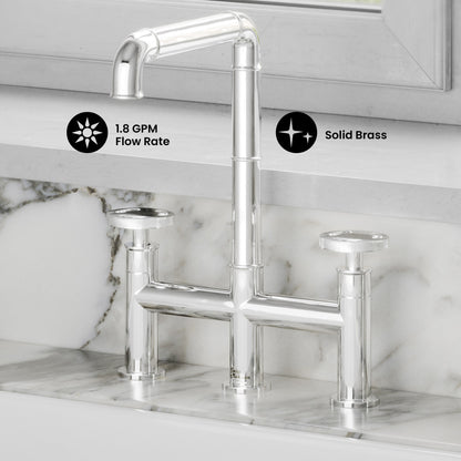 Avallon Pro Widespread Kitchen Faucet with Side Sprayer in Chrome