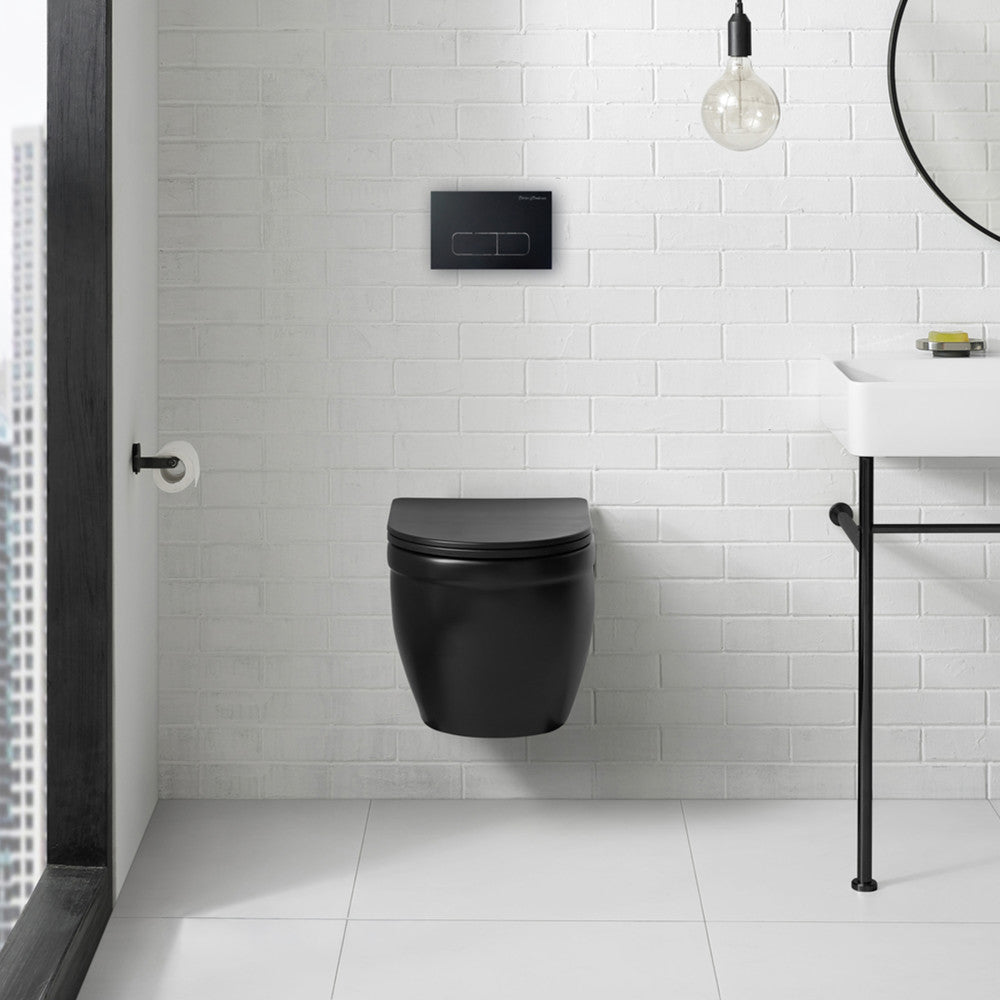 Ivy Wall-Hung Elongated Toilet Bowl in Matte Black