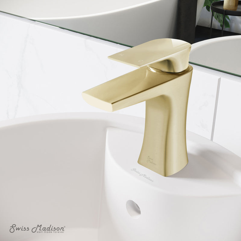 Monaco Single Hole, Single-Handle, Bathroom Faucet in Brushed Gold