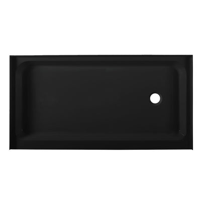 Voltaire 60 x 32 Acrylic Black, Single-Threshold, Right-Hand Drain, Shower Base