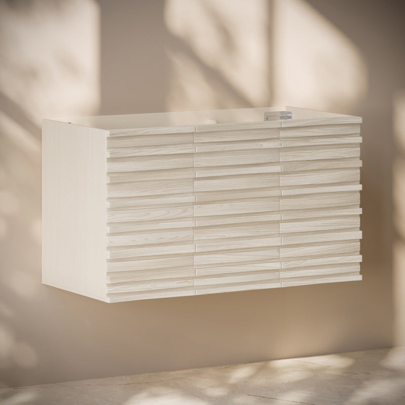 Cascade 36" Wall-Mounted Bathroom Vanity Cabinet without Top in White Oak