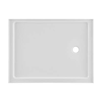 Carre 48" x 36" Acrylic White, Single-Threshold, Right Drain, Shower Base