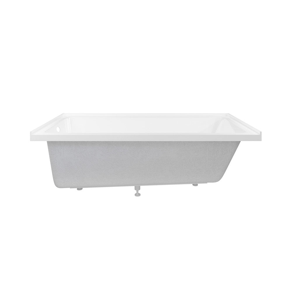 Voltaire 72 x 36 Left Drain Soaking Alcove Bathtub in Glossy White with Integrated Armrest