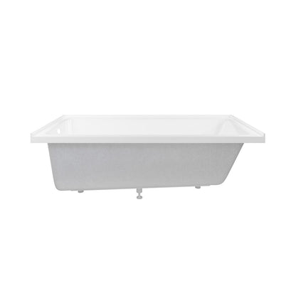 Voltaire 72 x 36 Left Drain Soaking Alcove Bathtub in Glossy White with Integrated Armrest