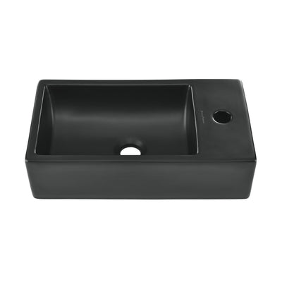 18 inch Ceramic Vanity Sink Top in Matte Black